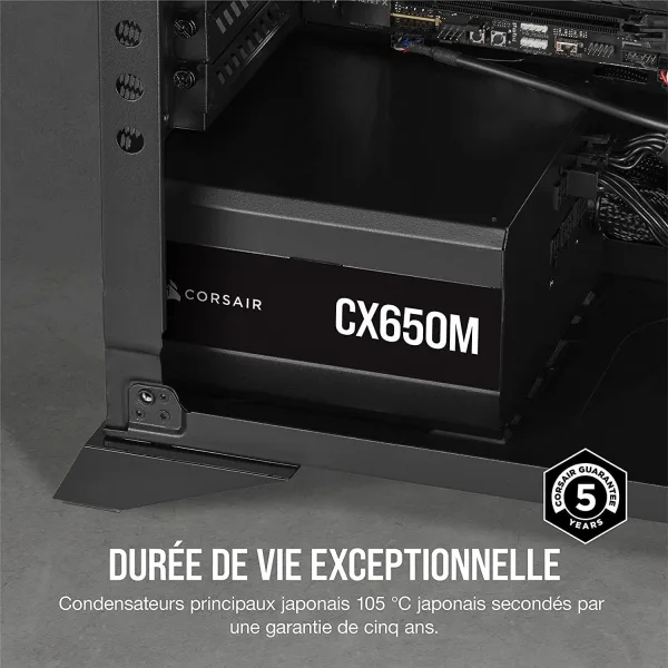 Alimentation Corsair CX650M 80PLUS Bronze - Noir a une durée de vie exceptionnelle