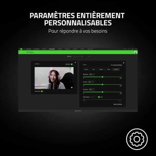 Webcam Razer Kiyo X avec des paramètres entièrement personnalisables