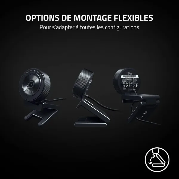 Webcam Razer Kiyo X aux options de montage flexibles